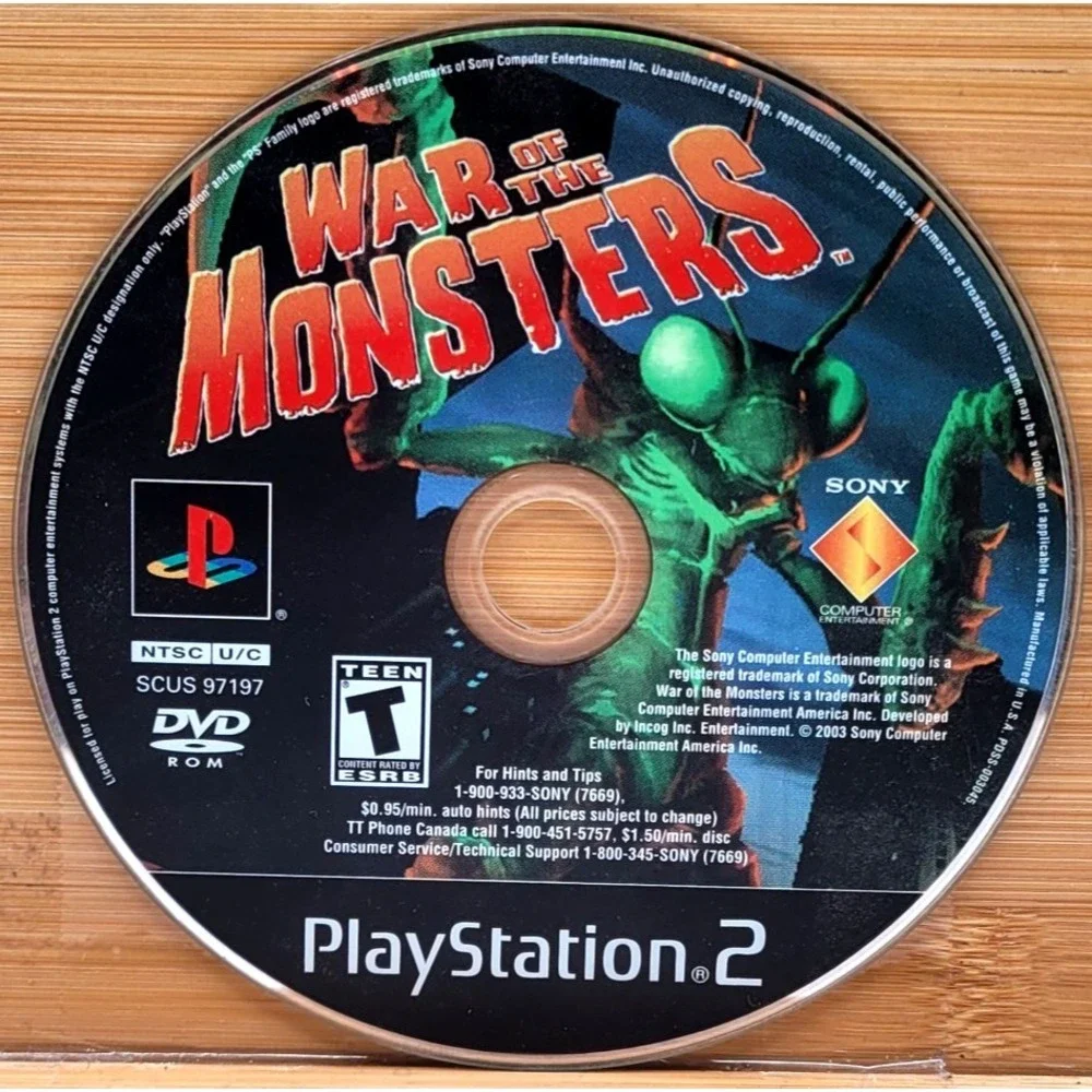 War of the Monsters (Sony PlayStation 2, 2003) PS2 GAME DISC ONLY
